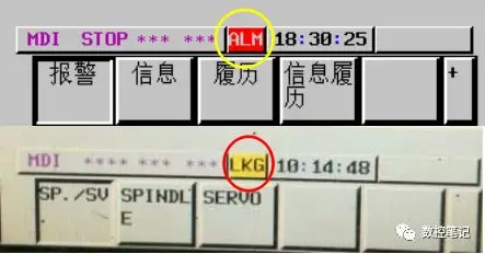 FANUC状态栏显示LKG是什么含义？