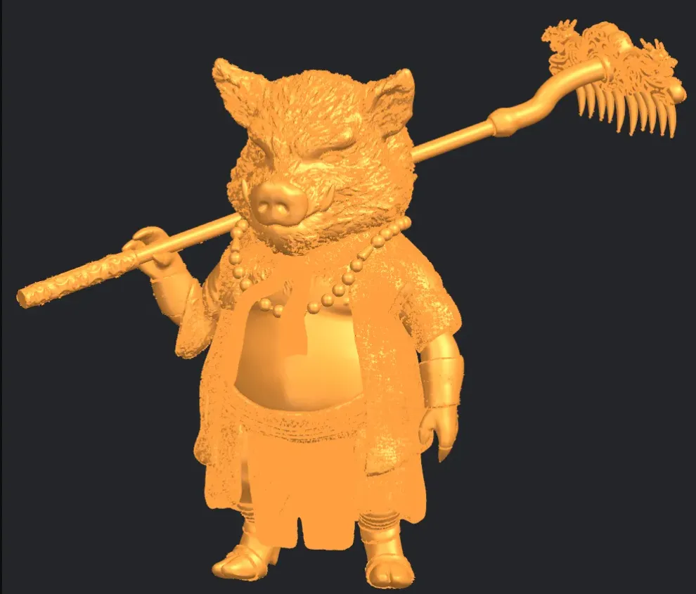 黑神话 | 黑悟空+黑八戒 3D模型图纸